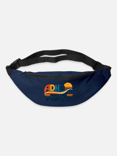 ADHD – Ride the Wave | Retro-Sonne & Welle - Gürteltasche - Navy