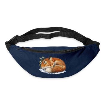 Roter Fuchs rollte sich unter dem ersten Schnee zusammen - Gürteltasche - Navy - Vorne