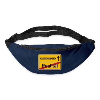 Wolkenkuckucksheim Realität Ortsschild Lustig - Gürteltasche - Navy - Vorne