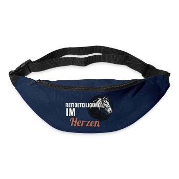 Reitbeteiligung im Herzen Geschenk für Pferdefreun - Gürteltasche - Navy - Vorne