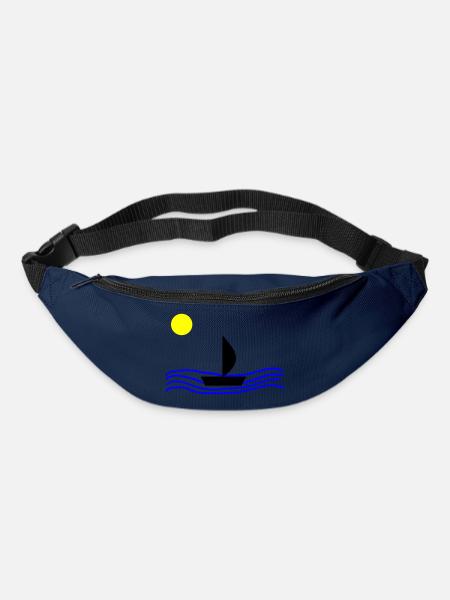 Mit dem Boot auf dem Meer - Gürteltasche - Navy