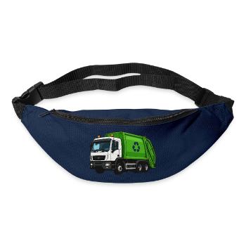 Grüner Müllwagen Recycling - Gürteltasche - Navy - Vorne