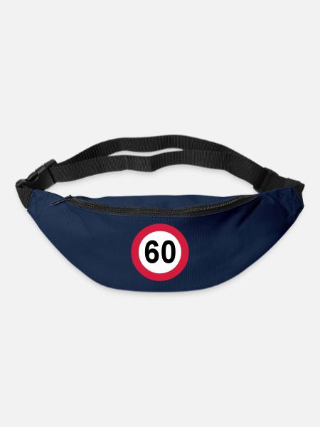 60.Geburtstag , 60 Jahre , Verkehrsschild (25) - Gürteltasche - Navy