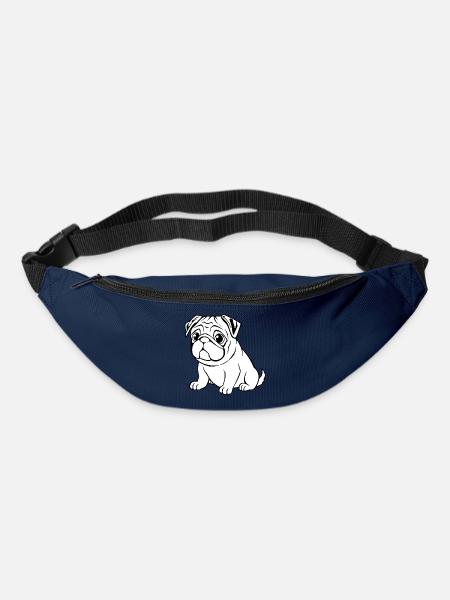 Mops weiß Hunde T-shirt Geschenk Weihnachten - Gürteltasche - Navy