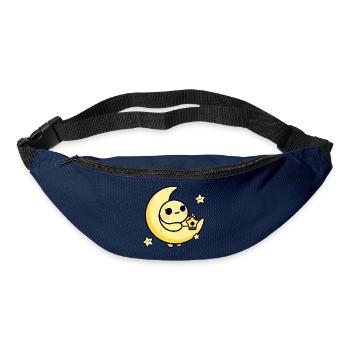 Moonlit Cute Moon with Star Lantern - Bum bag - navy - Front