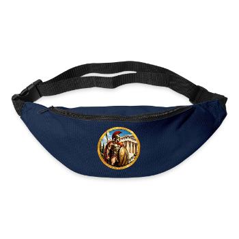 Spartanischer Krieger vor Tempel - Gürteltasche - Navy - Vorne