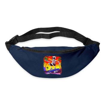 Skelett Skateboarder - Totenkopf - Gürteltasche - Navy - Vorne