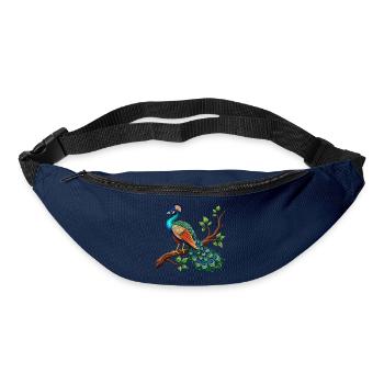 Einfacher Pfau auf Ast - Gürteltasche - Navy - Vorne