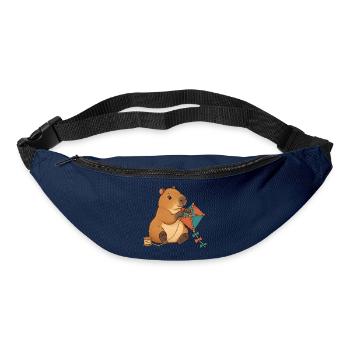 Capybara baut einen Papierdrachen - Gürteltasche - Navy - Vorne
