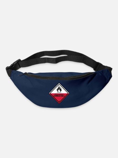 flamme gefahr brennbar humor ironie feuerwehr - Gürteltasche - Navy