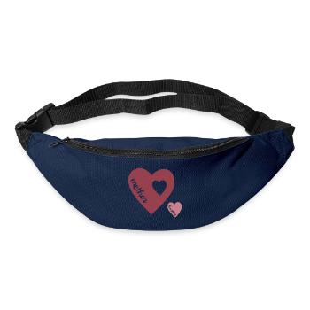 Cœur de Mère Double Cœur Amour Design - Sac banane - marine - Devant