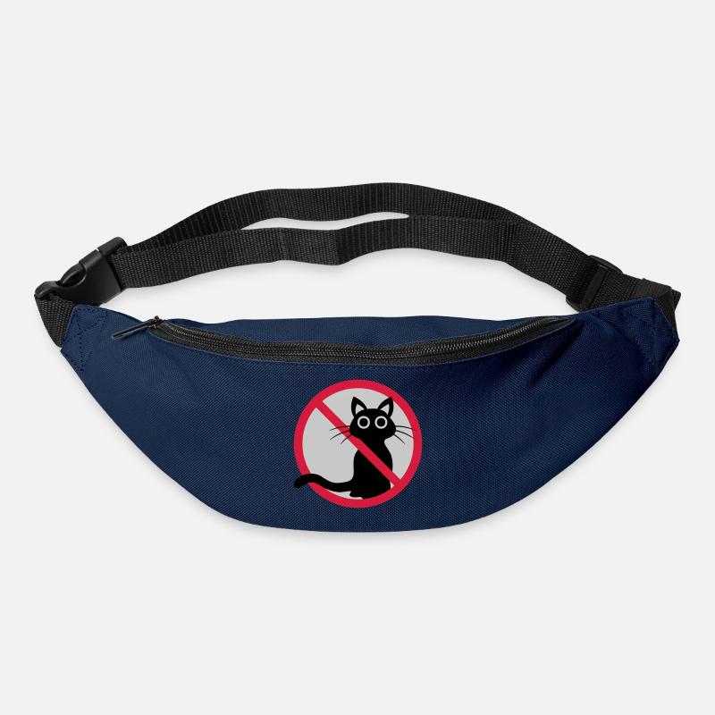 Katze verboten Schild - Gürteltasche - Navy