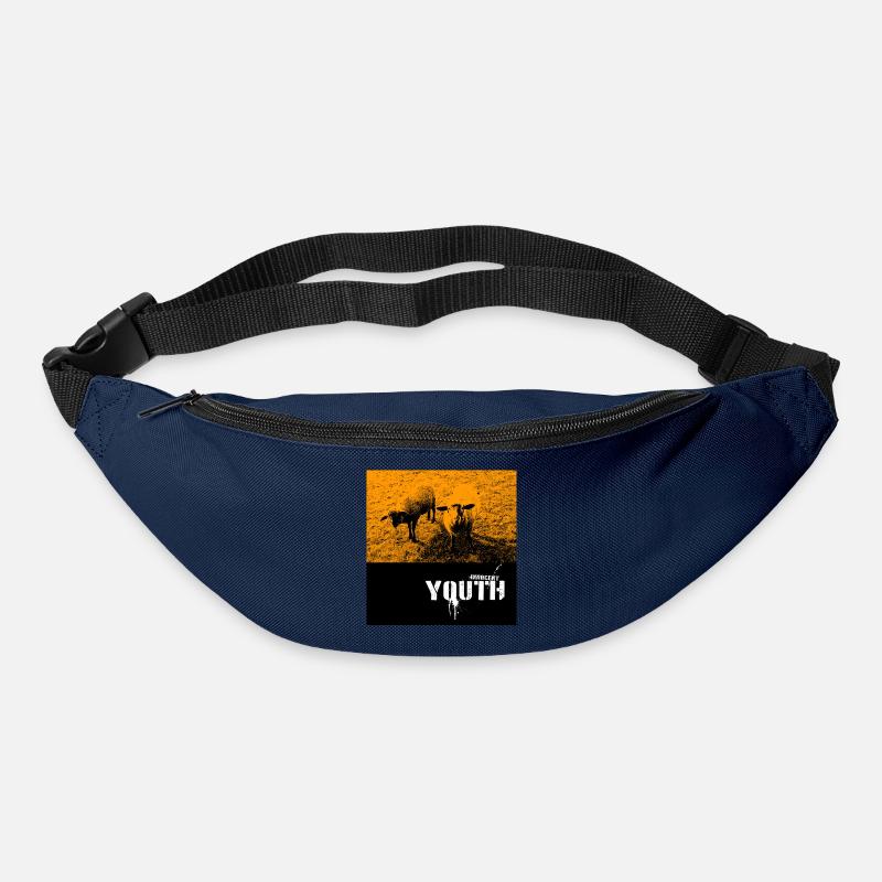 Naughty Sheep on Field with Graffiti Text - Bum bag - navy