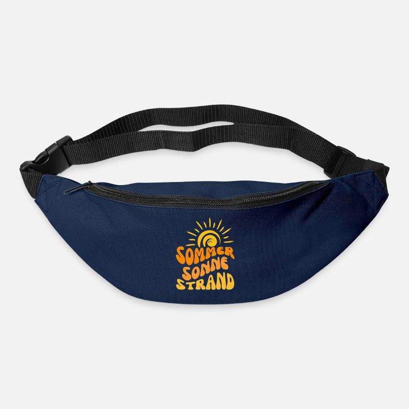 Plage de soleil d’été ondulée - Sac banane - marine