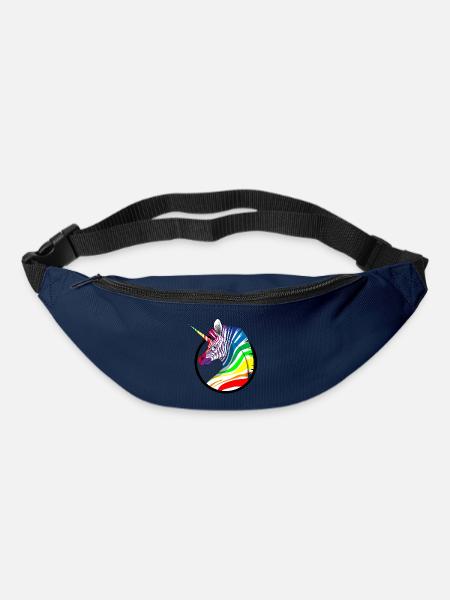 Regenbogen Einhorn Zebra - Gürteltasche - Navy