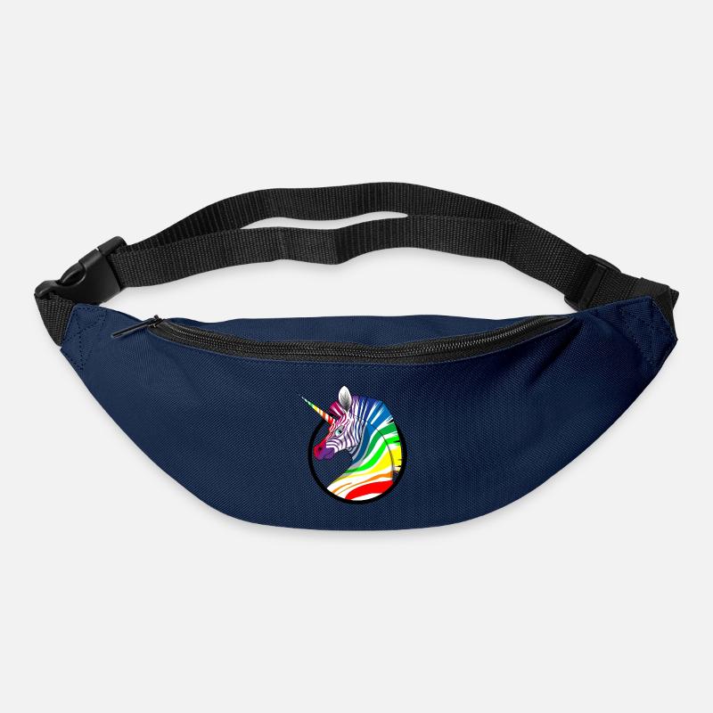 Regenbogen Einhorn Zebra - Gürteltasche - Navy