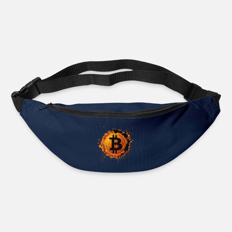 Éclaboussures de Bitcoin Graffiti Orange - Sac banane - marine