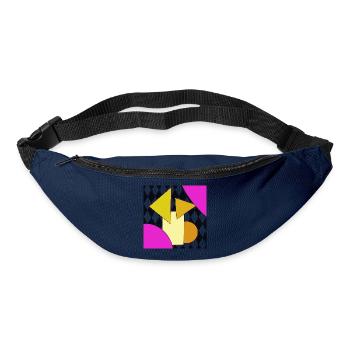 Geometrische Abstraktion Neon Pink - Gürteltasche - Navy - Vorne