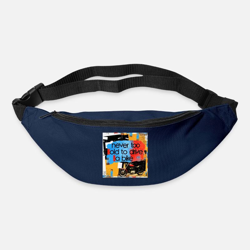 Lebensmotto mit Motorradkunst - Gürteltasche - Navy
