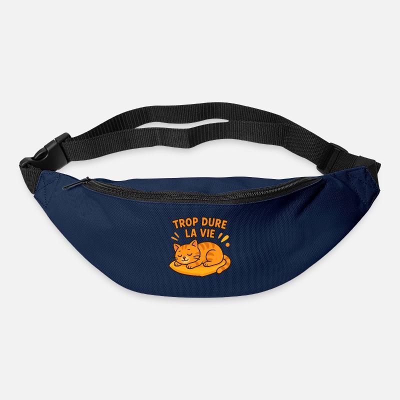 Zu hartes Leben Katze schläft - Gürteltasche - Navy