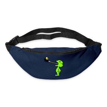 Frog catches fly tongue mosquito eat hunger toad - Bum bag - navy - Front