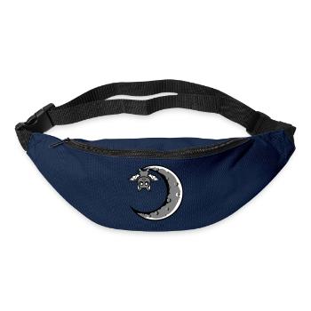 Süße Fledermaus Sichelmond hängt Halloween Nacht - Gürteltasche - Navy - Vorne