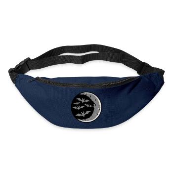 Lots of bats silhouette cool crescent moon night - Bum bag - navy - Front