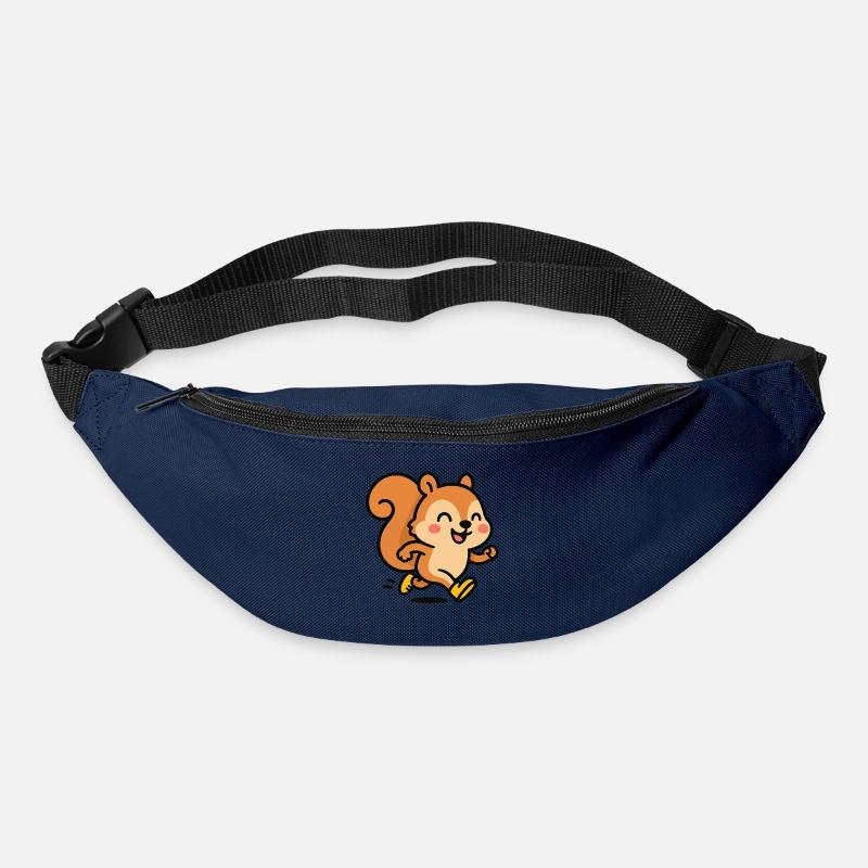 Glückliches Eichhörnchen auf der Flucht - Gürteltasche - Navy