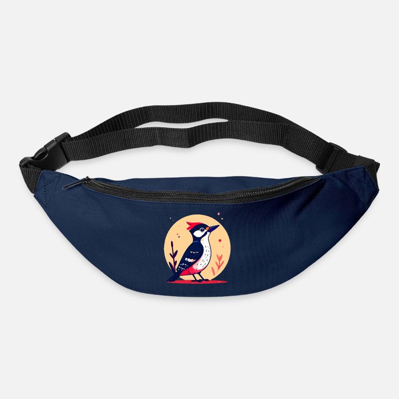 Buntspecht mit roter Haube - Gürteltasche - Navy