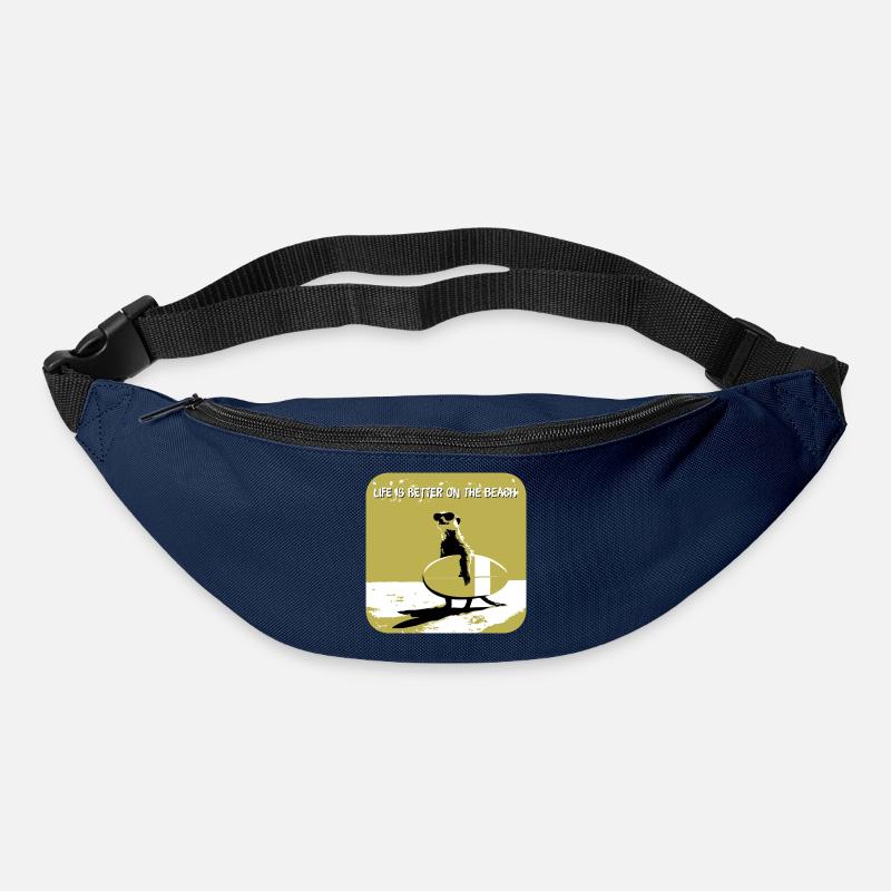 Sympa suricate avec planche de surf - Sac banane - marine