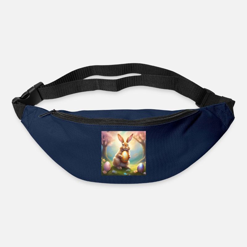 Spring bunny with gold Easter egg - Bum bag - navy