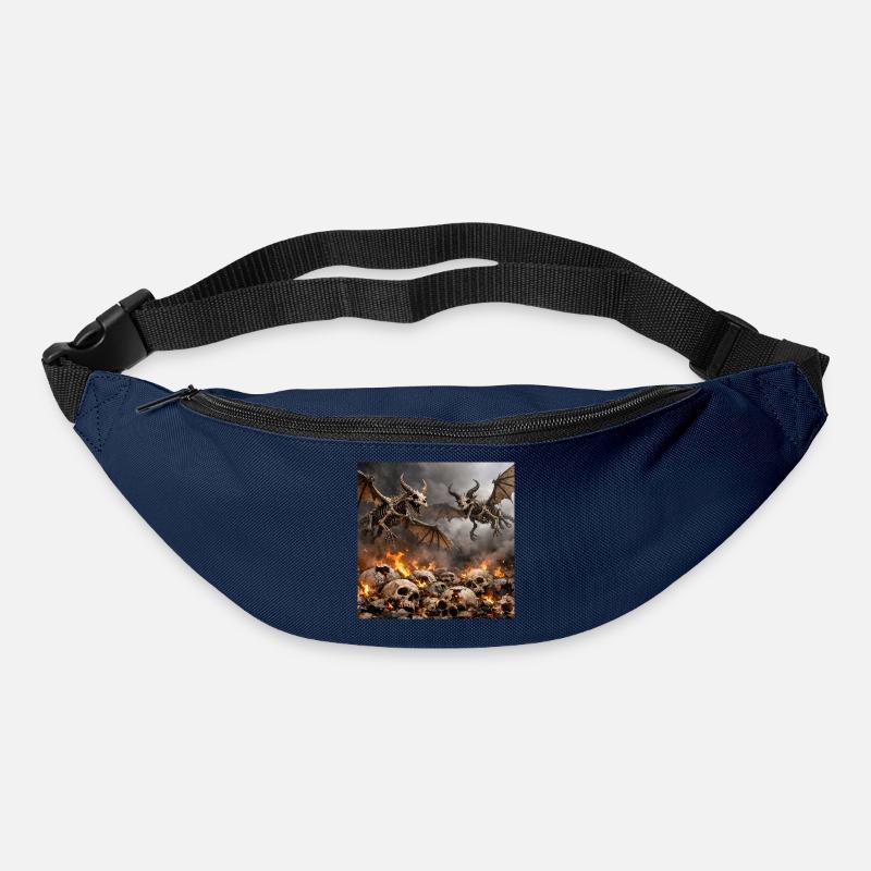 Skeleton Dragons in Flames - Bum bag - navy