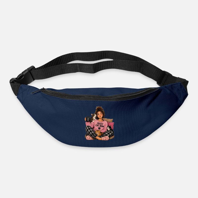 Crazy Cat Mom Cuddle Design - Bum bag - navy