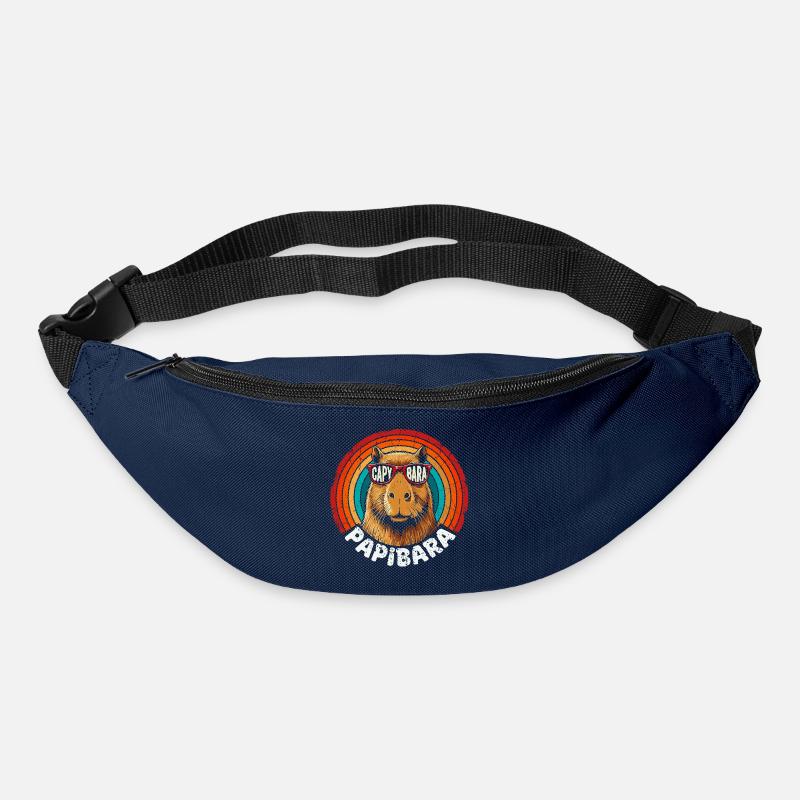 Capybara Retro Regenbogen Sonnenbrille - Gürteltasche - Navy
