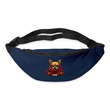 Câlin d’hiver Chihuahua avec écharpe - Sac banane - marine - Devant