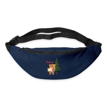 Entdecken Sie Camping Shirt – Bär im Wald - Gürteltasche - Navy - Vorne