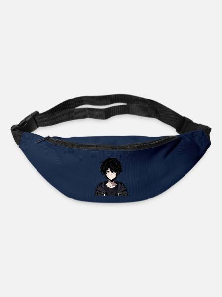 Schwarzer Schattenjunge Hoodie - Gürteltasche - Navy