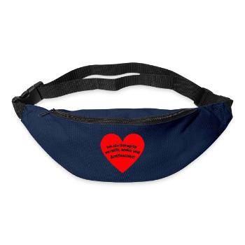 LINKSGRÜN VERSIFFT WOKE ANTIFASCHIST SPRUCH, NONZS - Gürteltasche - Navy - Vorne