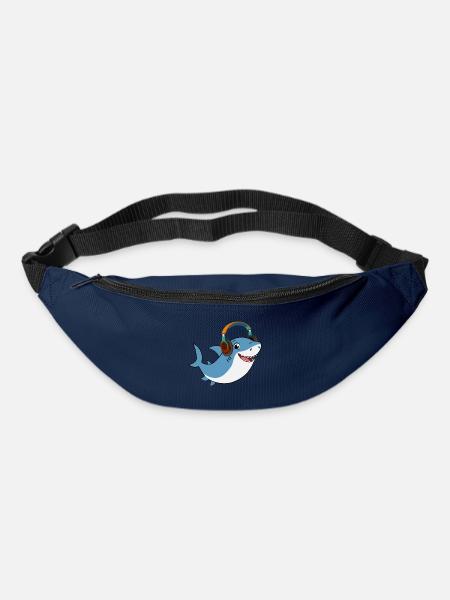 Shark DJ mit Kopfhörern - Gürteltasche - Navy