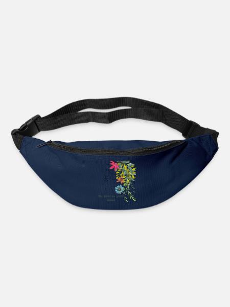 Sei freundlich zu deinem Geist – Blumenlinienkunst - Gürteltasche - Navy
