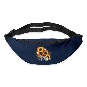 Brezel mit Sonnenblumen & Trachtenschleife - Gürteltasche - Navy - Vorne