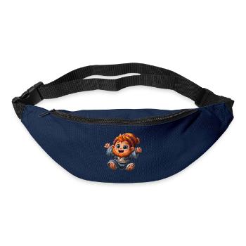 Zwergenbaby mit Strickmütze - Gürteltasche - Navy - Vorne