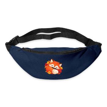 Ruhevoller Herbstfuchs im Laub - Gürteltasche - Navy - Vorne