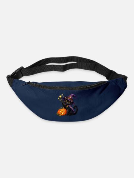 Halloween-Zaubererkatze - Gürteltasche - Navy