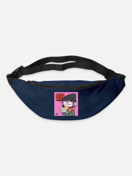 Gierige Burger Cartoon Motiv - Gürteltasche - Navy