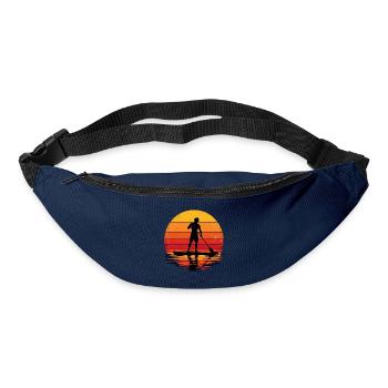 Retro Sunset Paddleboarder Silhouett - Gürteltasche - Navy - Vorne