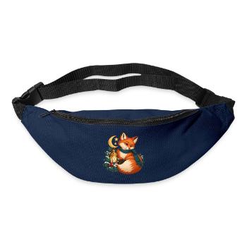 Winterfuchs mit blauem Laternenschal - Gürteltasche - Navy - Vorne