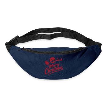 Fröhliche Weihnacht Silhouette Schlitten - Gürteltasche - Navy - Vorne