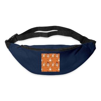 Halloween Katzen Geister Pilz Muster - Gürteltasche - Navy - Vorne