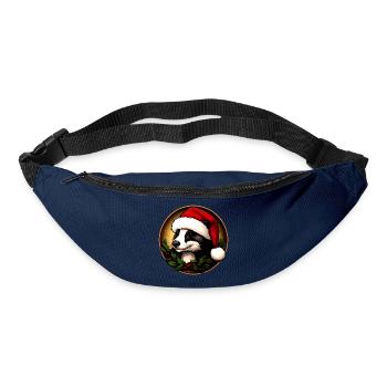 Dachse Weihnachten / Weihnachtsmann Marder - Gürteltasche - Navy - Vorne
